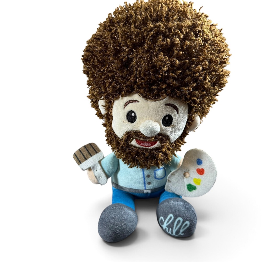 Bob Ross Plush Figure Fiesta Toy Joy of Painting Artist Doll with Palette Chill